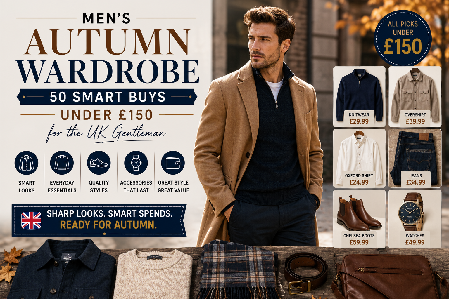 Men’s Autumn Wardrobe: 50 Smart Buys Under £150 for the UK Gentleman