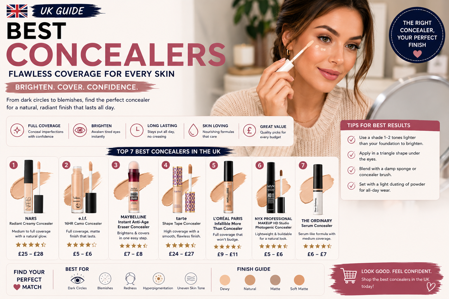 Best Concealers 10 Top Picks for Dark Circles & Blemishes in the UK