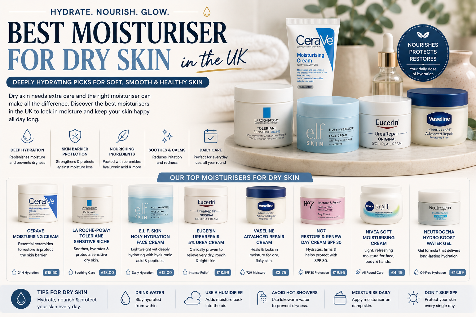 Best Moisturiser for Dry Skin in the UK 7 Hydration Heroes for Every Budget