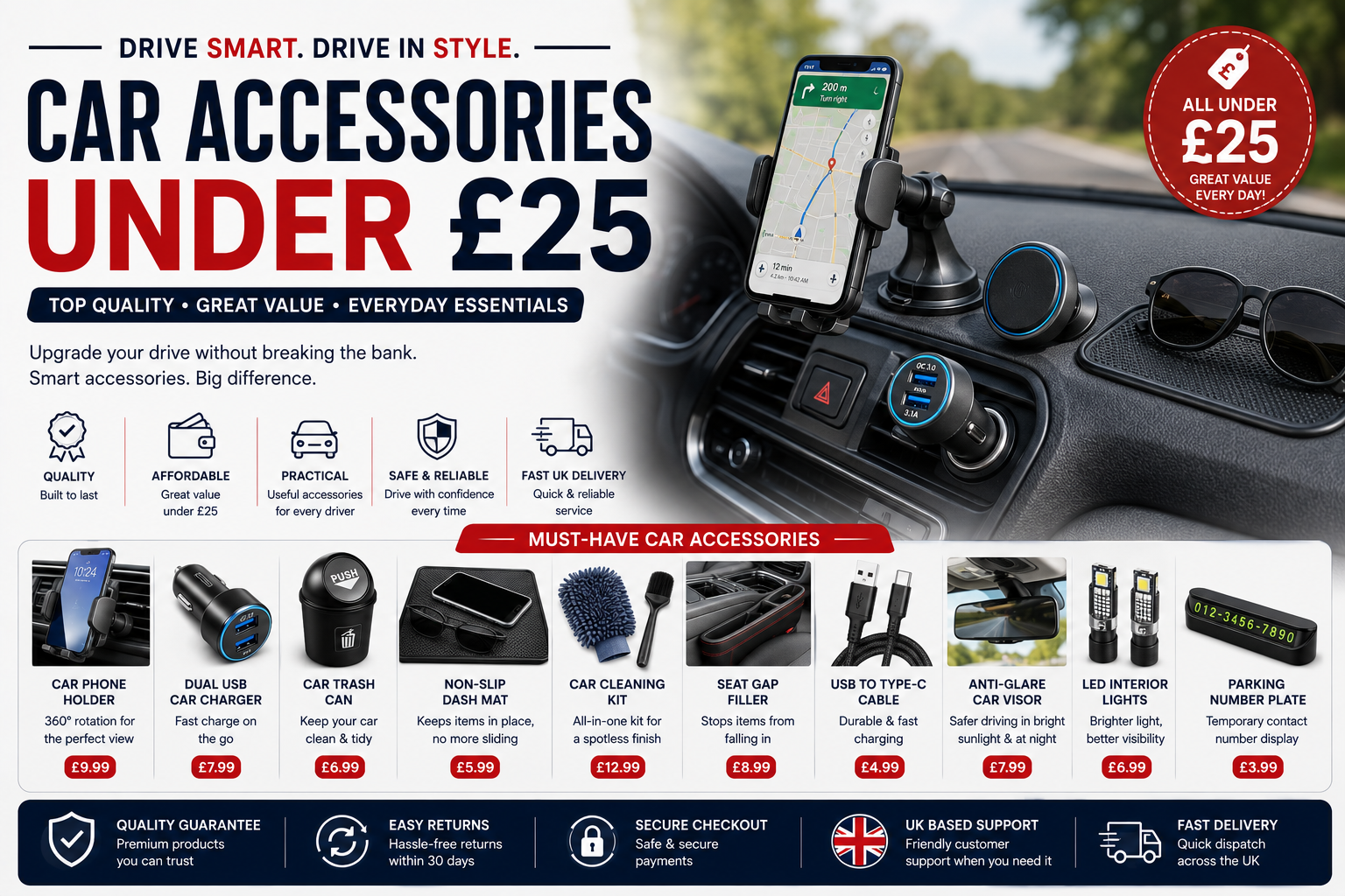 Car Accessories Under £25 15 Must-Have Upgrades for Every UK Driver