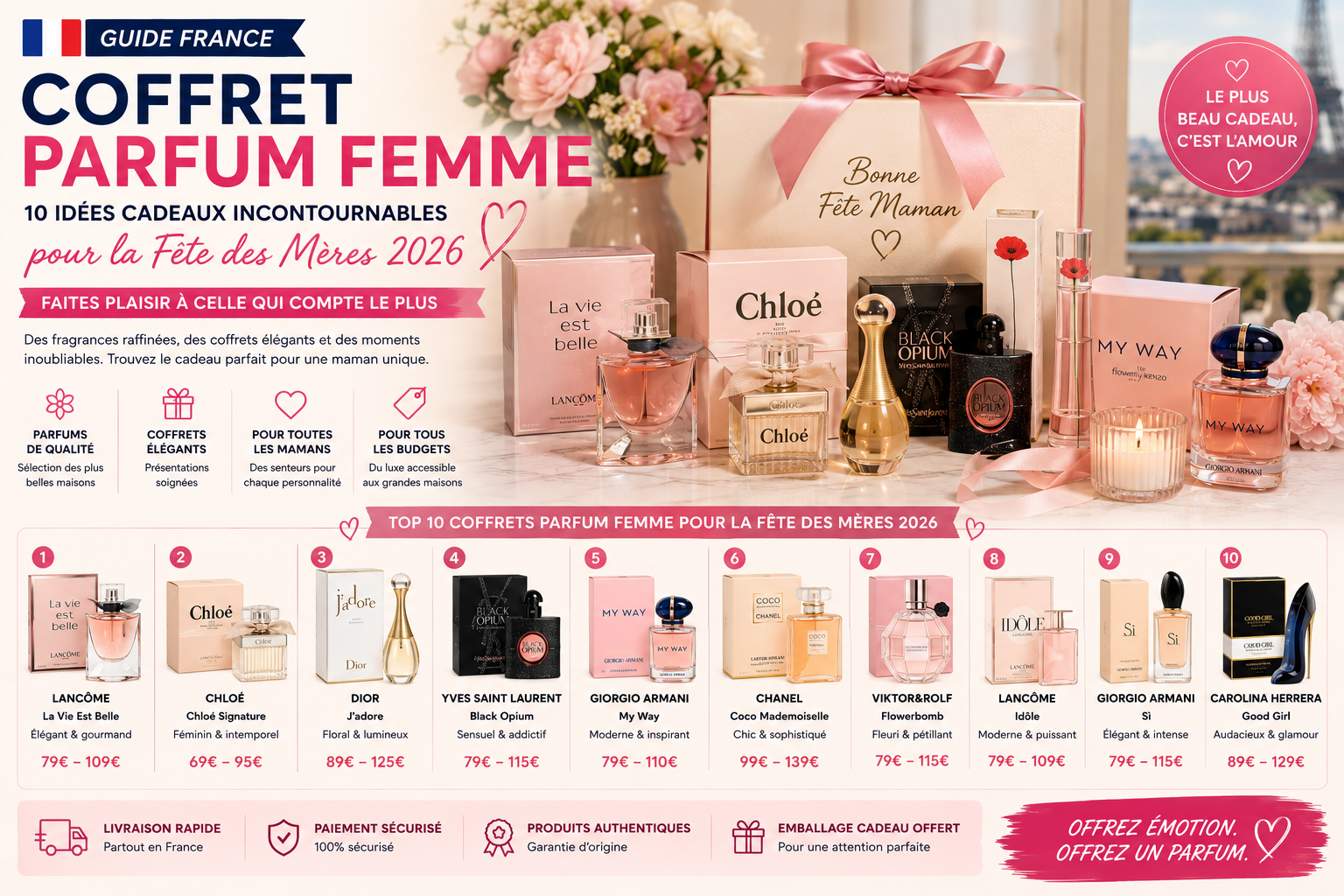 Coffret Parfum Femme 10 Idées Cadeaux pour la Fête des Mères 2026