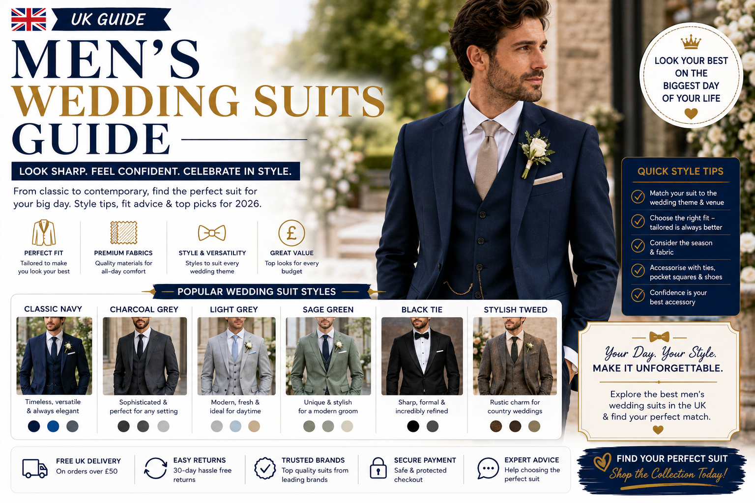 Men's Wedding Suits 10 Sharp Styles for Every Occasion in 2026