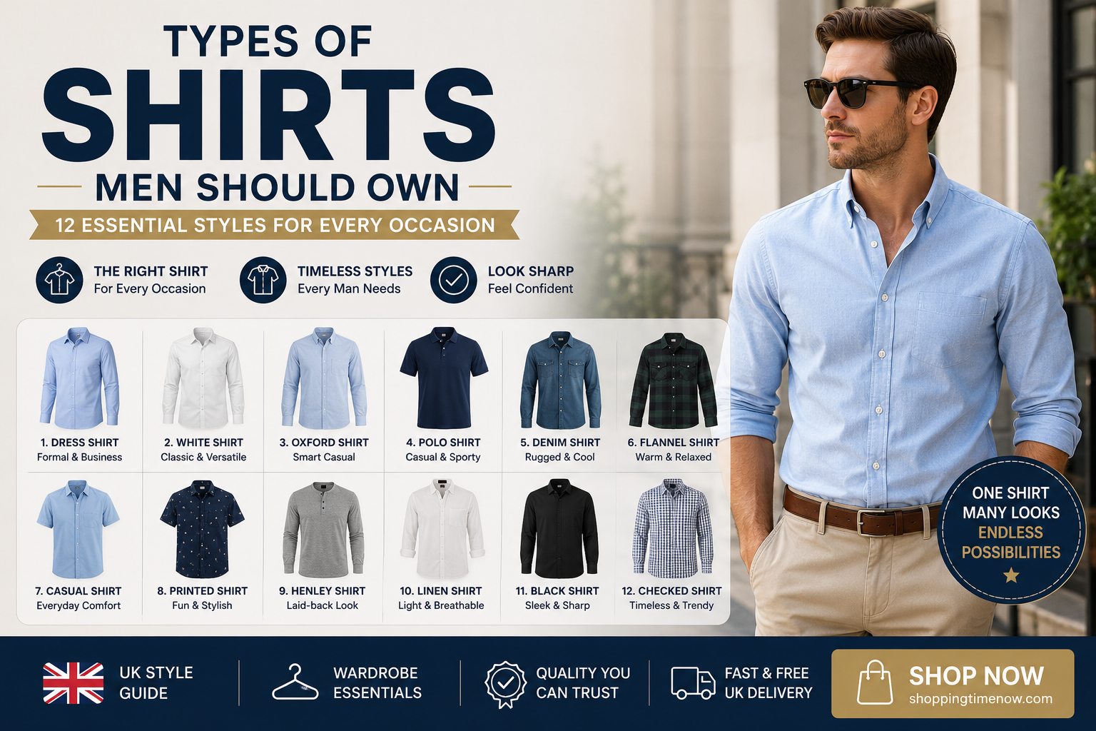 Types of Shirts Men Should Own 12 Essential Styles for Every Occasion