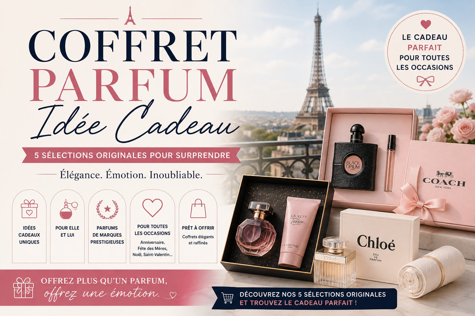 Coffret Parfum Idée Cadeau 5 Sélections Originales pour Surprendre