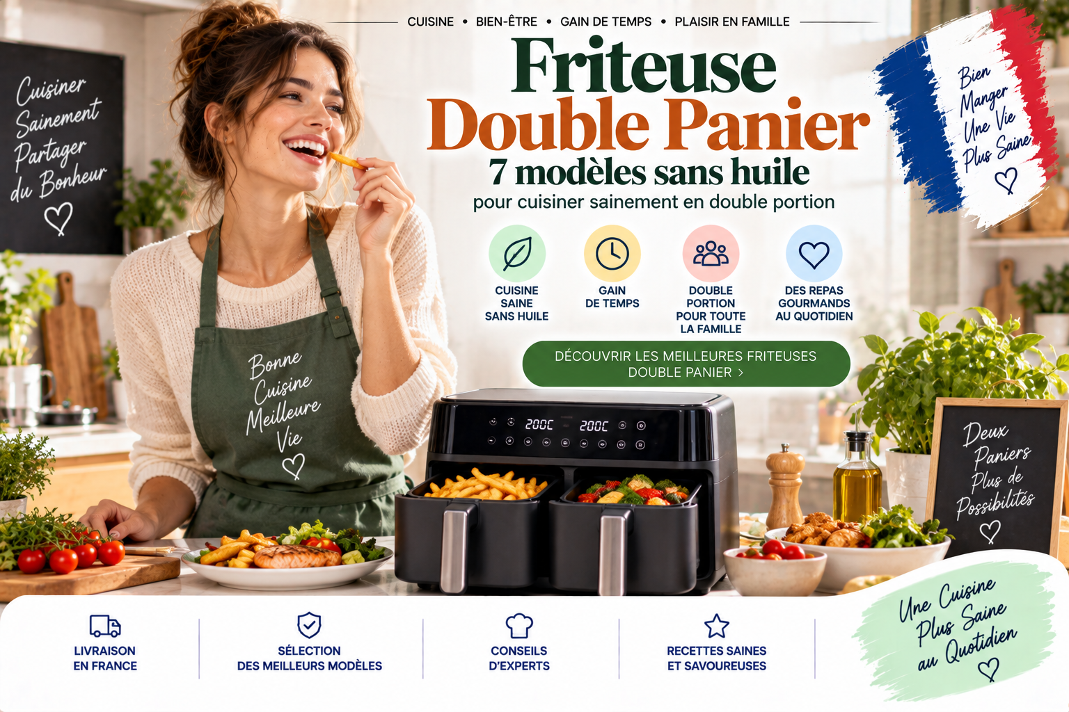Friteuse Double Panier : 7 Modèles Sans Huile pour Cuisiner Sainement en Double Portion