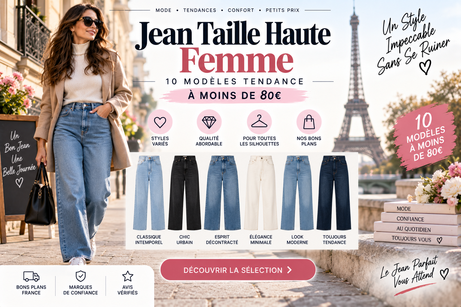 Jean Taille Haute Femme 10 Modèles Tendance à Moins de 80€ pour un Style Impeccable