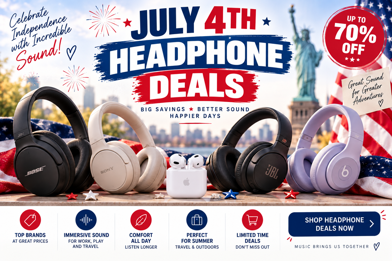 July 4th Headphone Deals: Last Chance Savings on Apple, Bose & JBL