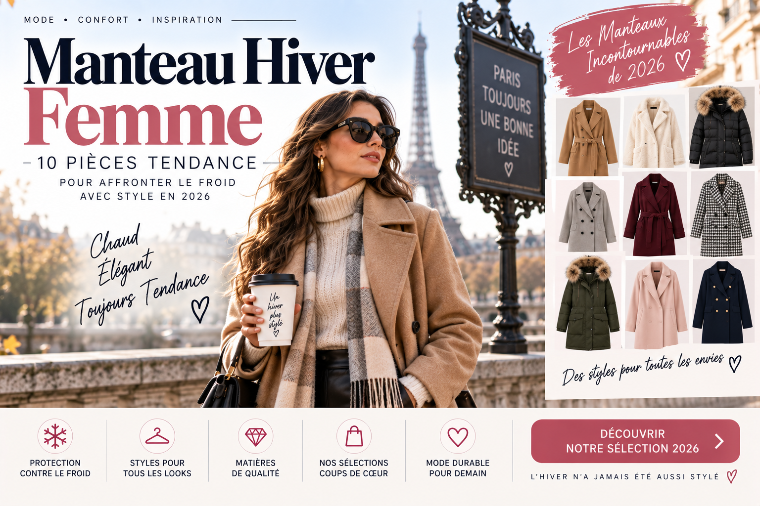 Manteau Hiver Femme : 10 Pièces Tendance pour Affronter le Froid avec Style en 2026