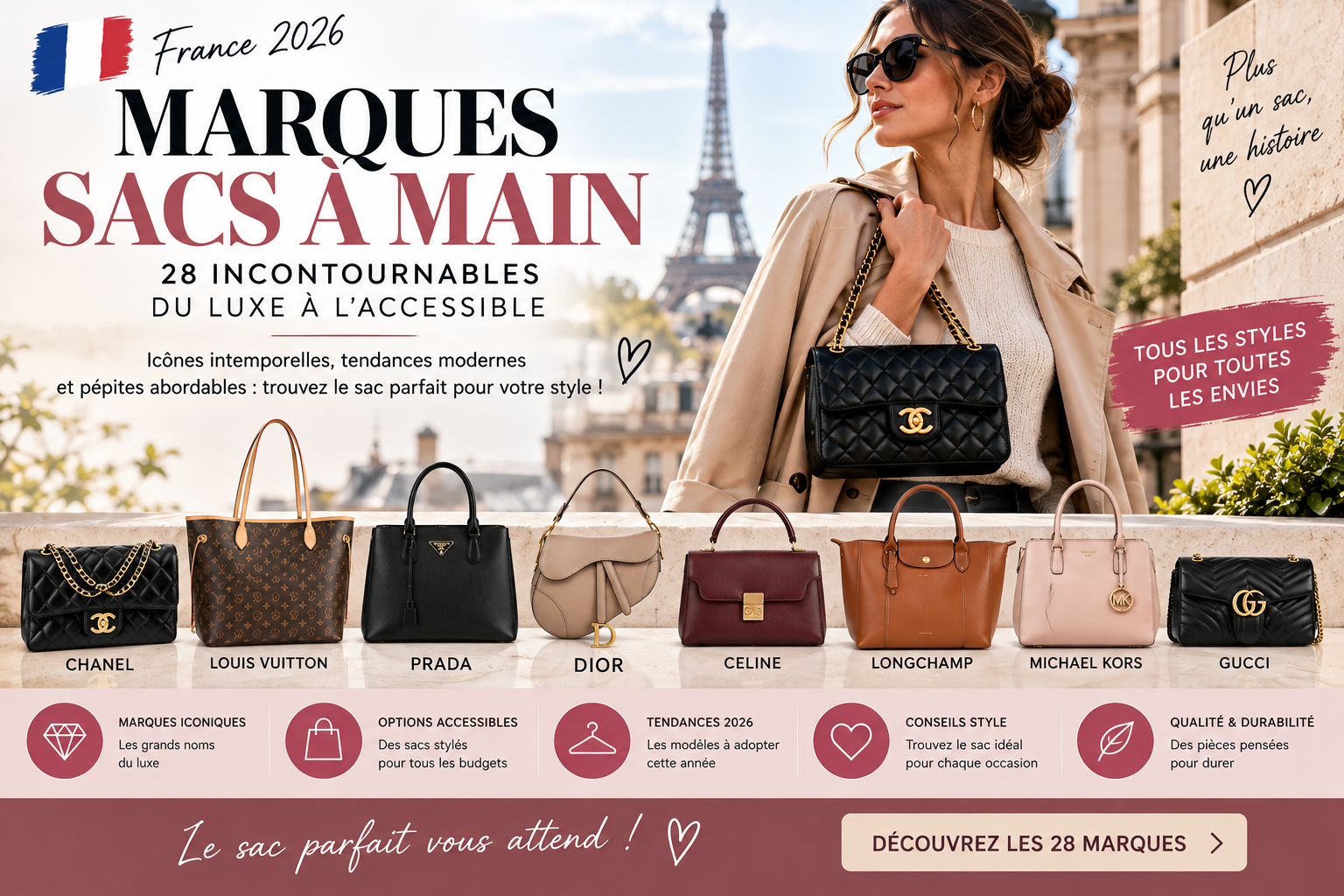 Marques Sacs à Main 28 Incontournables du Luxe à l’Accessible