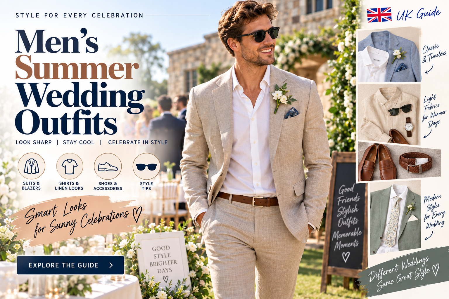 Men’s Summer Wedding Attire: 11 Stylish Looks for UK Guests