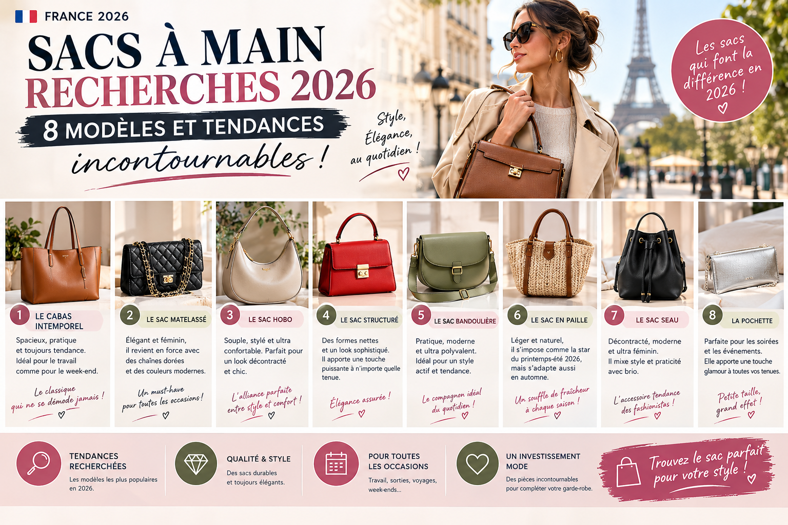 Sacs à Main Recherchés 2026 8 Modèles et Tendances Incontournables