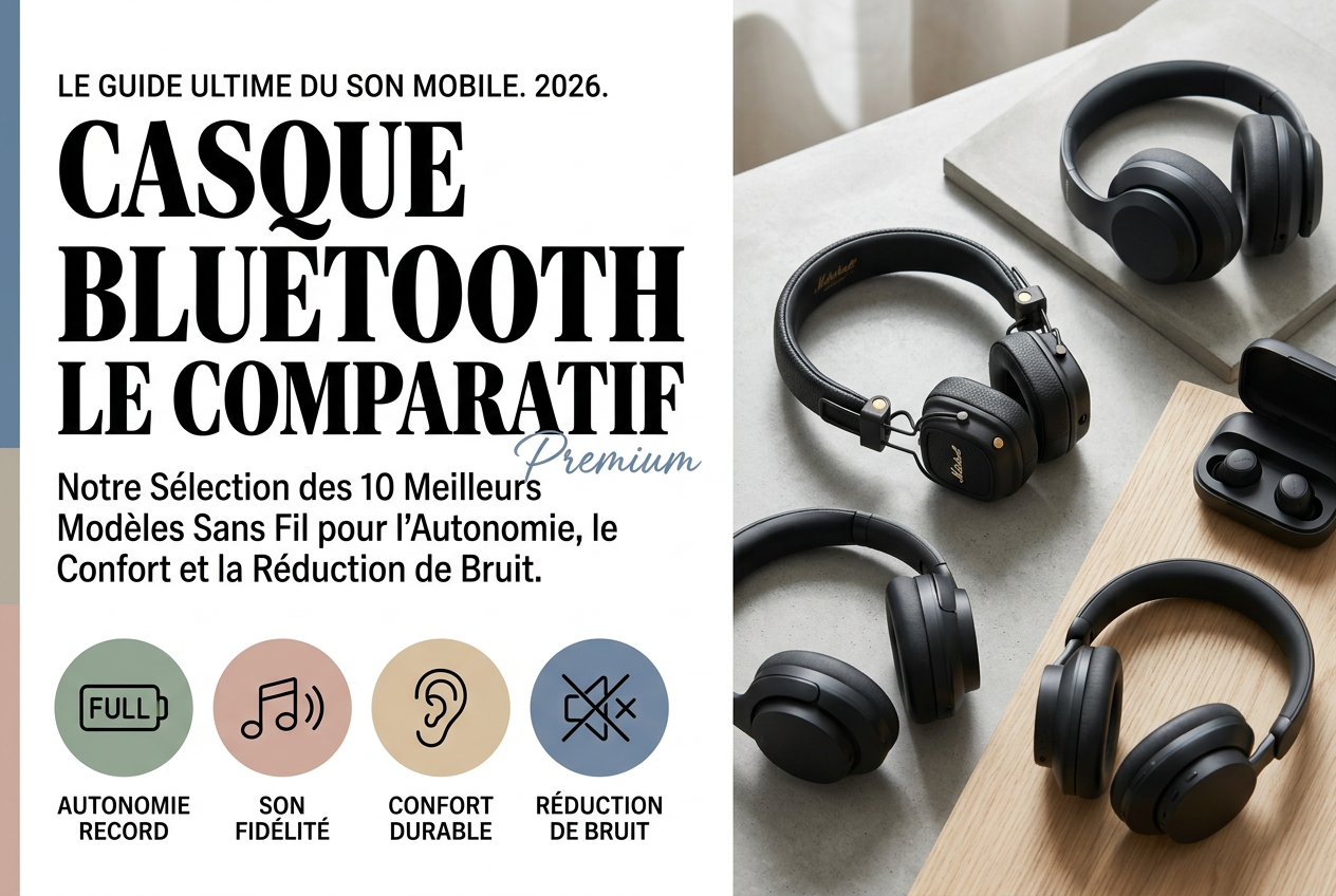 Casque Bluetooth : Notre Comparatif des 10 Meilleurs Modèles Sans Fil de 2026